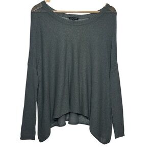 Eileen Fisher Gray Rayon Linen Blend Long Sleeve Oversized Sweater Size: S
